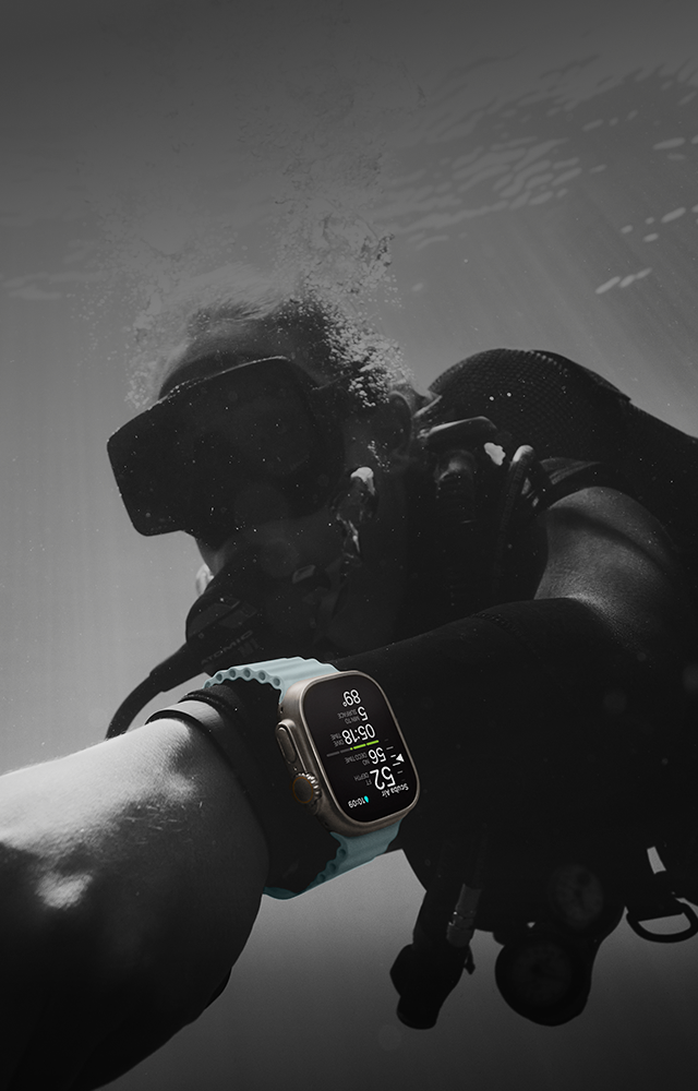 Ultra 2 on a scuba diver's wrist