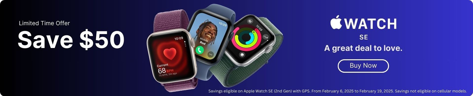 Apple Watch SE Save $50