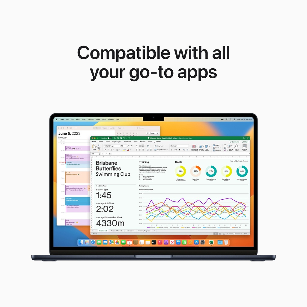 Apple 15-inch MacBook Air: M2 chip with 8-core CPU, 10-core GPU, 16-core Neural Engine