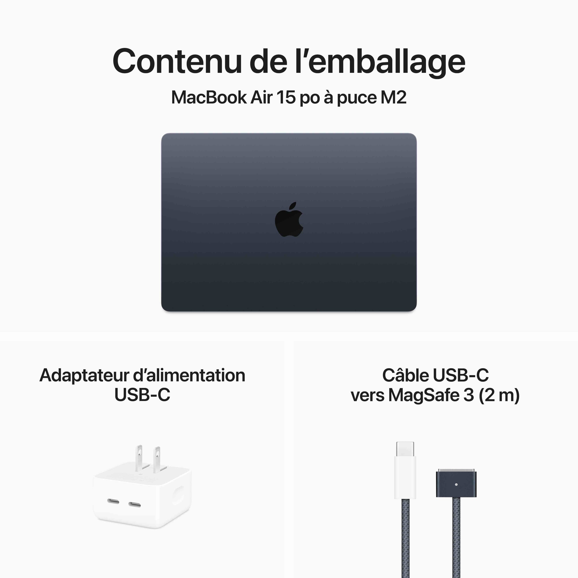 French (Canadian) - Apple 15-inch MacBook Air: Apple M2 chip with 8-core CPU and 10-core GPU, 256GB