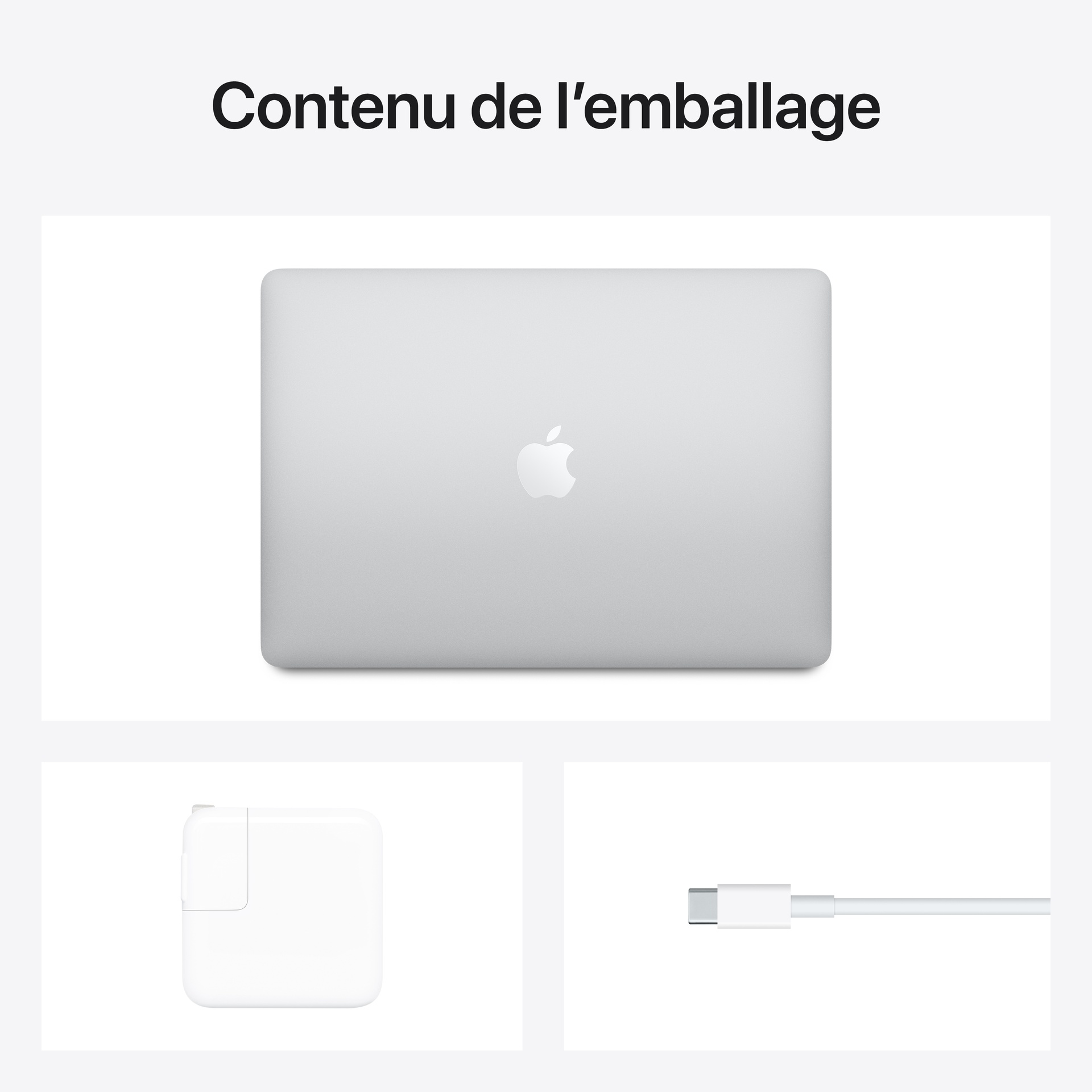 FRENCH (Canadian) Apple 13-inch MacBook Air: Apple M1 chip with 8-core CPU and 8-core GPU, Silver (8GB unified memory, 512GB SSD)