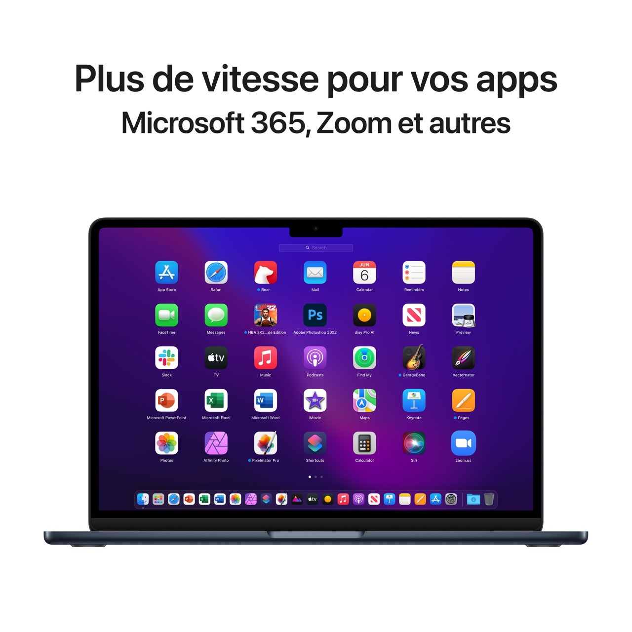 French (Canadian) 13-inch MacBook Air: Apple M2 chip with 8-core CPU and 8-core GPU, 256GB - Midnight