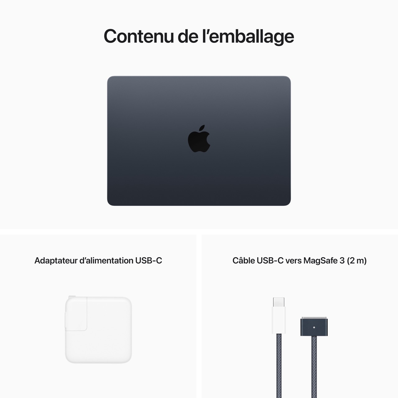 French (Canadian) 13-inch MacBook Air: Apple M2 chip with 8-core CPU and 8-core GPU, 256GB - Midnight