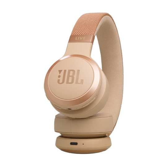 JBL Live 670NC Wireless On-Ear Noise Cancelling Headphones - Sandstone