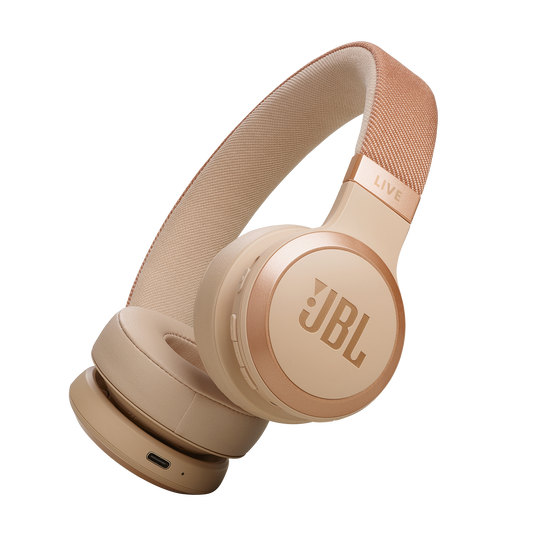 JBL Live 670NC Wireless On-Ear Noise Cancelling Headphones - Sandstone