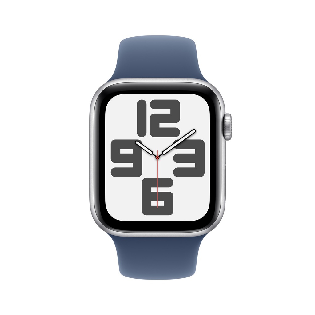 Apple Watch SE (2024) Silver Aluminium Case with Denim Sport Band