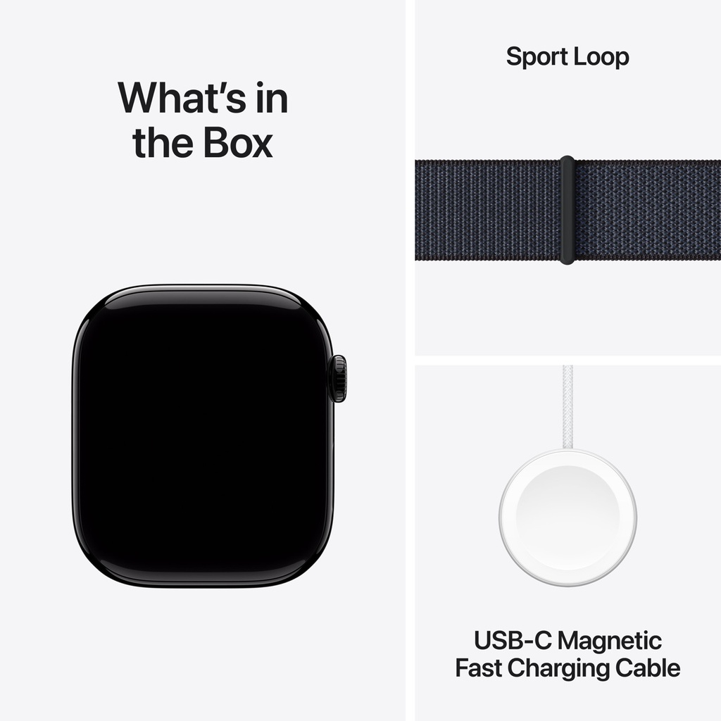 Apple Watch Series 10 GPS 46mm Jet Black Aluminium Case with Ink Sport Loop