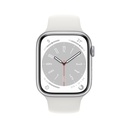 Apple Watch Series 8 Silver Aluminium Case with White Sport Band