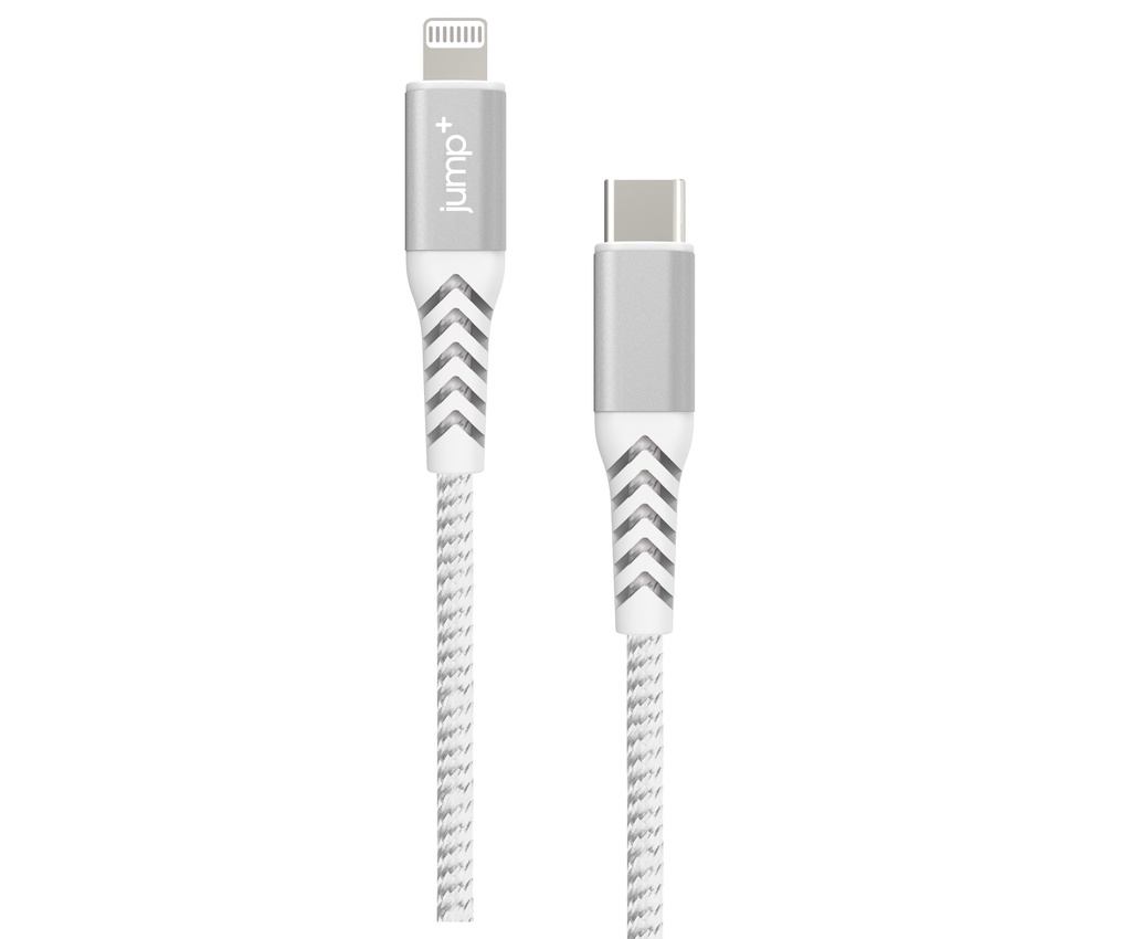 jump+ USB-C to Lightning Nylon Cable 3m - White