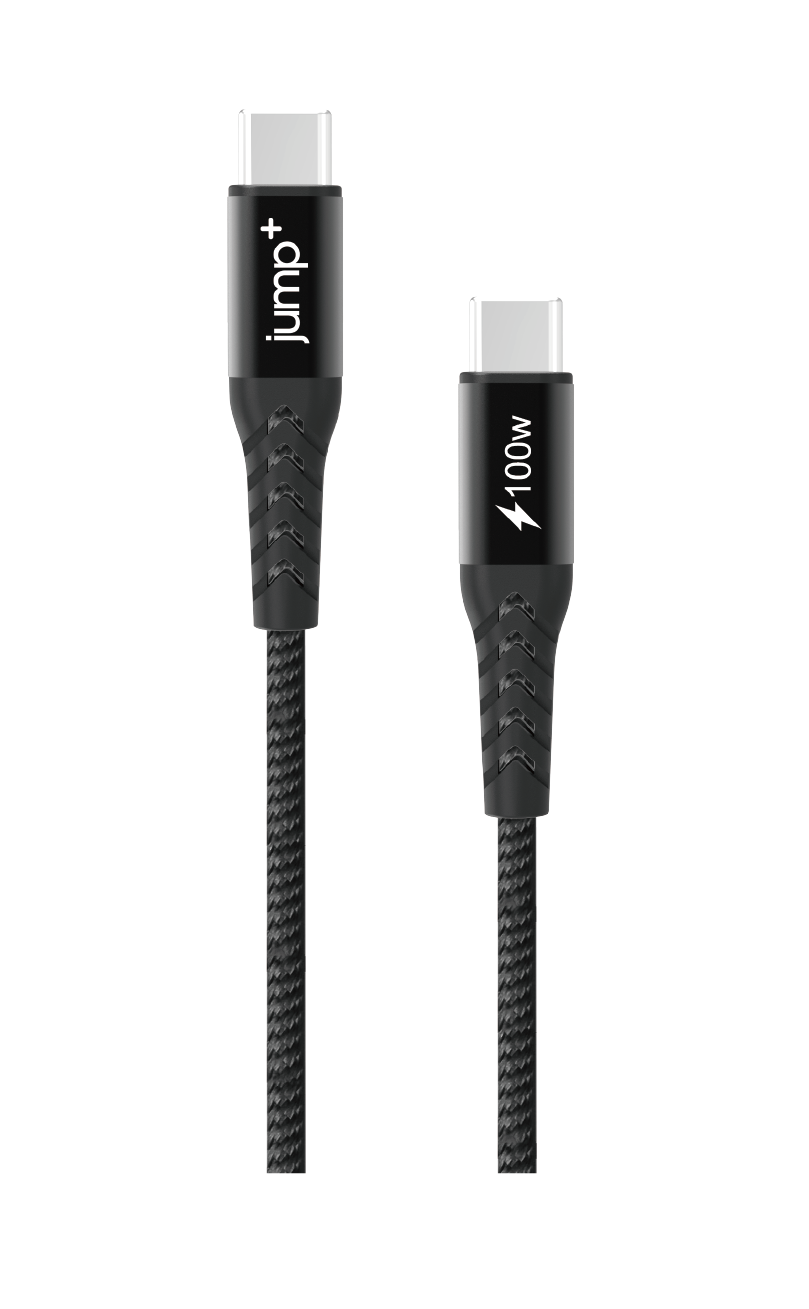 jump+ USB-C to USB-C 2M Braided Pro Cable 100w Max - Black