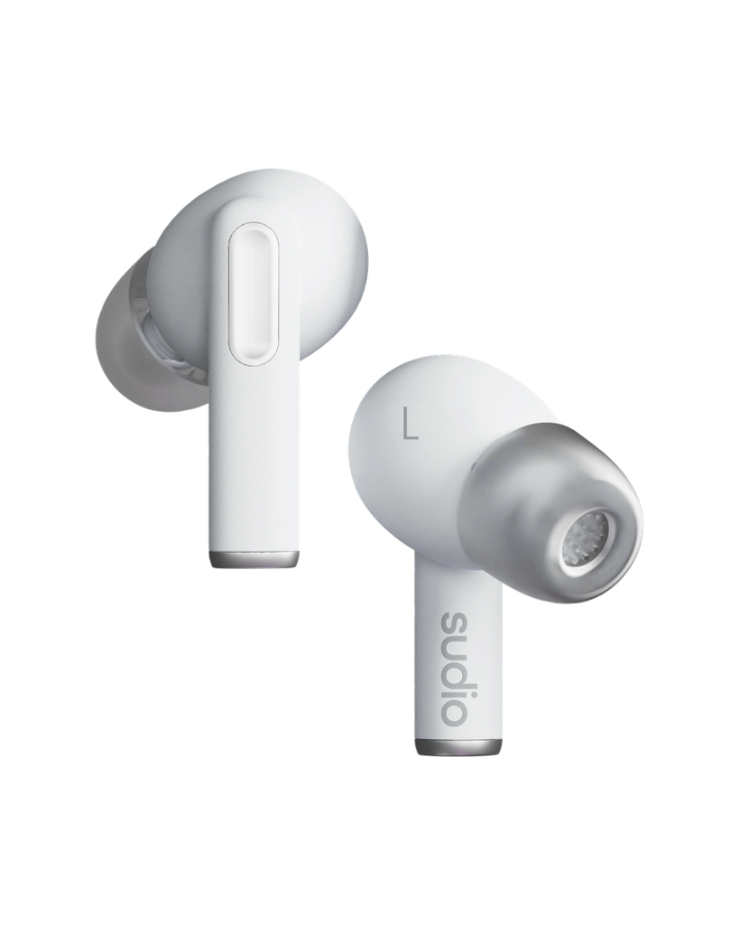 Sudio A1 Pro Active Noise Cancelling Wireless Earbuds - White