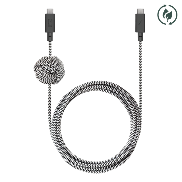 Native Union 2.4M Knot Anchor Cable USB-C to USB-C Cable - Zebra