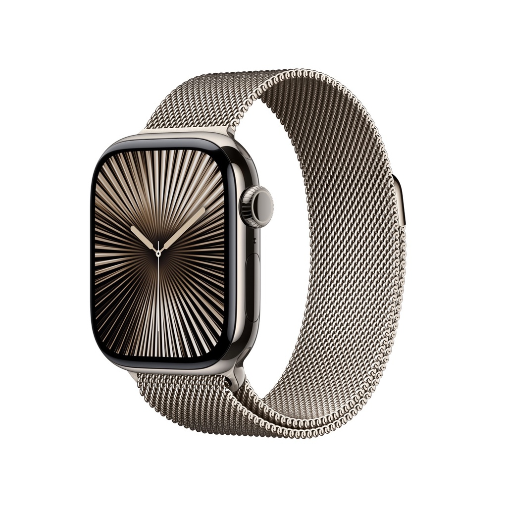 Apple Watch Series 10 GPS + Cellular Natural Titanium Case with Natural Milanese Loop