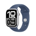 Apple Watch Series 10 Silver Aluminium Case with Denim Sport Band