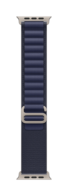 49mm Navy Alpine Loop - Large - Natural Titanium Finish