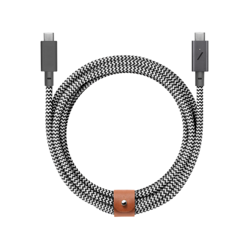 [BELT-C-ZEB-PRO-NP] Native Union 2.4M Belt USB-C to USB-C Charging Cable - Zebra (100W)