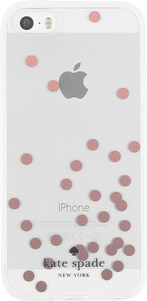 kate spade Clear Case for iPhone 5s SE Confetti Dot Rose Gold Foil