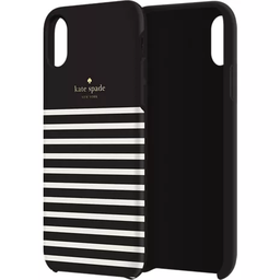 [KSIPH-109-FSTBC] kate spade Hardshell Case for iPhone XS Max - Feeder Stripe Black/Cream