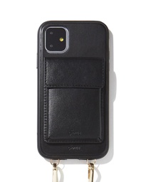 [292-4001-0011] Sonix Leather Wallet (Neck Strap) Case for iPhone 11 - Black