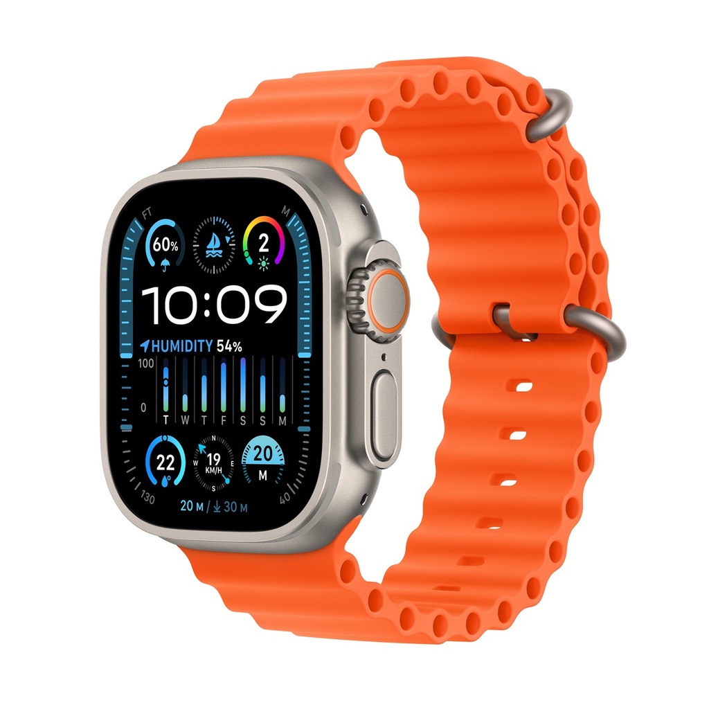 Apple Watch Ultra 2 GPS Cellular 49mm Titanium Case with Orange Ocean Band Demo JumpPlus