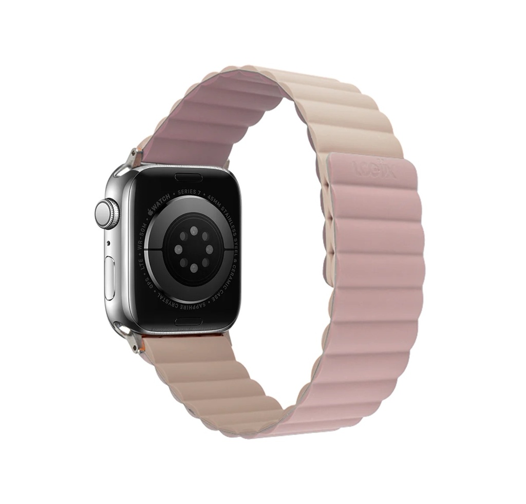 Logiix Vibrance Link Magnetic Silicone Apple Watch Band 38 40 41mm Pink Stone JumpPlus