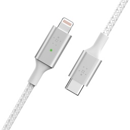 [F8J239BT04WHT] Belkin USC-C to Lightning 1.2m Charging Cable - White