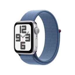 [MRE33CL/A-OB] Apple Watch SE (2nd Gen) Silver Aluminium Case with Winter Blue Sport Loop (40mm, GPS) - Open Box