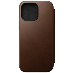 [NM01675785] Nomad Modern Leather Folio Case with MagSafe for iPhone 16 Pro Max - Brown