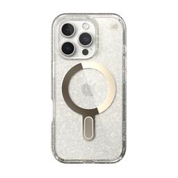 [150730-9221] Speck Case with ClickLock/MagSafe for iPhone 16 Pro Max - Clear / Gold Glitter