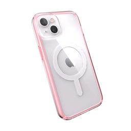 [141765-9356] Speck Presidio Perfect-Clear with Impact Geometry MagSafe for iPhone 13 - Clear / Rosy Pink