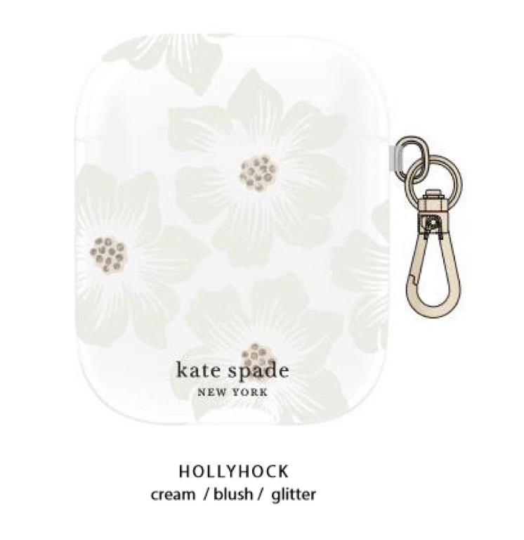 Kate Spade New York Protective Airtag Case - Hollyhock/blush/cream