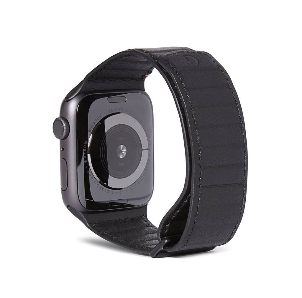 Decoded Leather Magnetic Traction Strap for Apple Watch 42 44 45 49mm Black