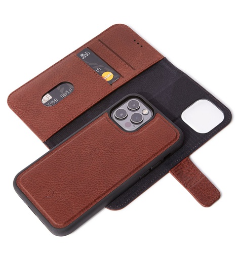 [D21IPO67DW4CBN] Decoded Leather Detachable Wallet iPhone 12 Pro Max - Brown - Made for MagSafe